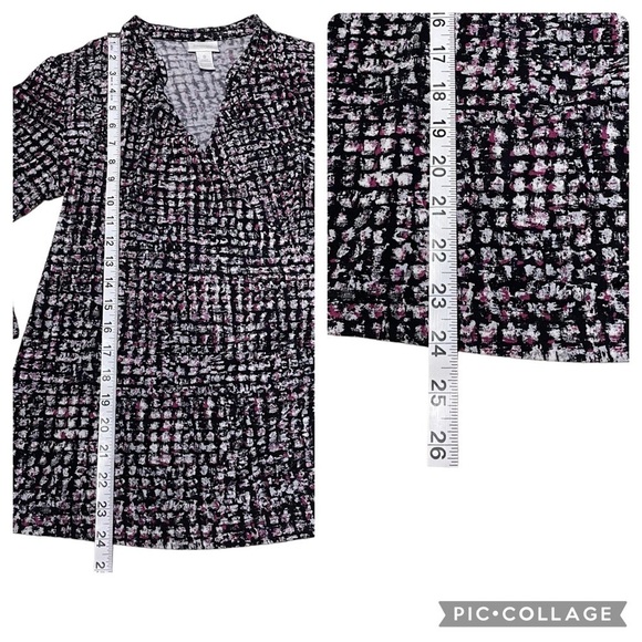 Chico's Multi-Color Abstract Print V-Neck Blouse - Chico's Sz 0 / US Sz S/4 - Picture 14 of 14